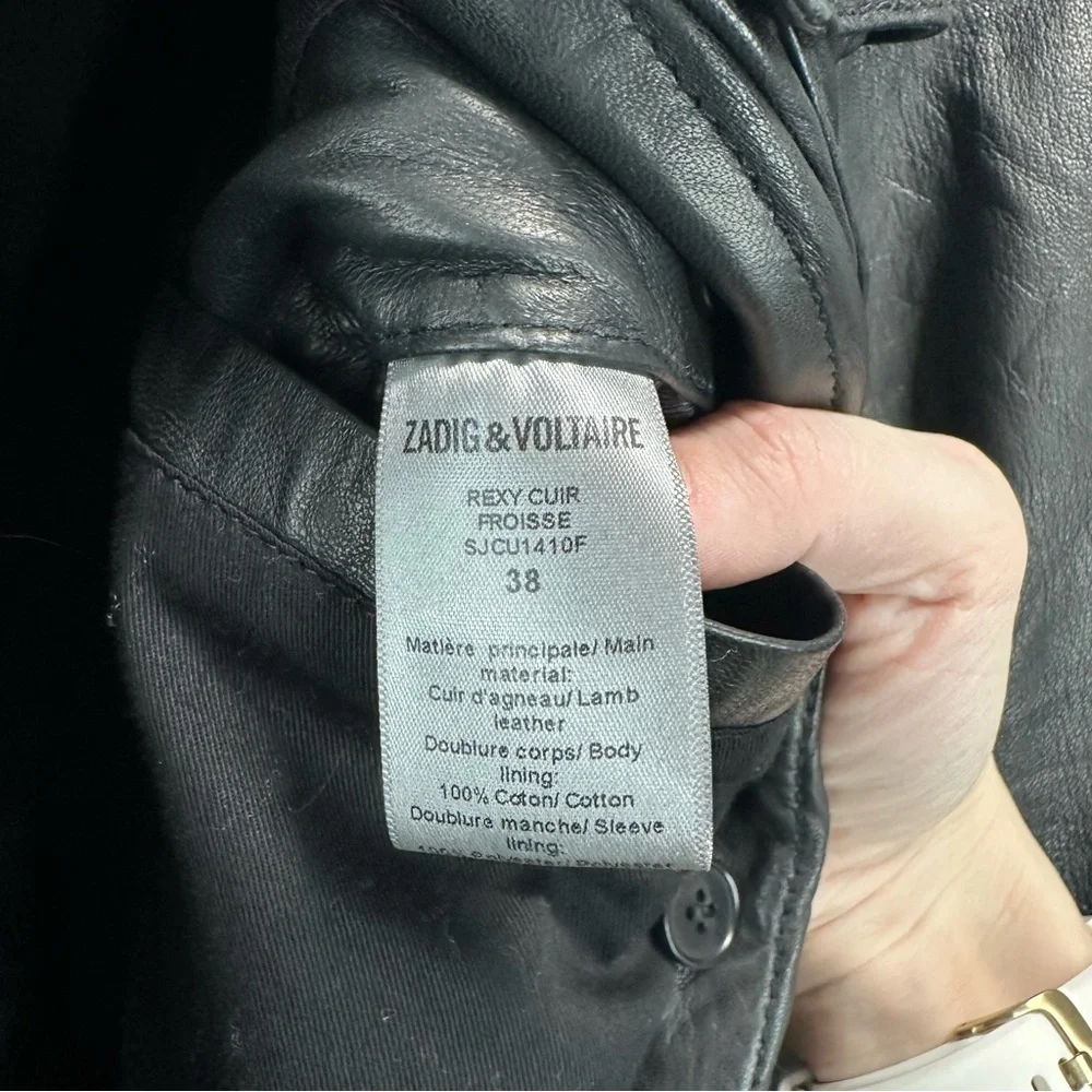ZADIG & VOLTAIRE Rexy Crinkle Lamb Leather Dress - Picture 10 of 10